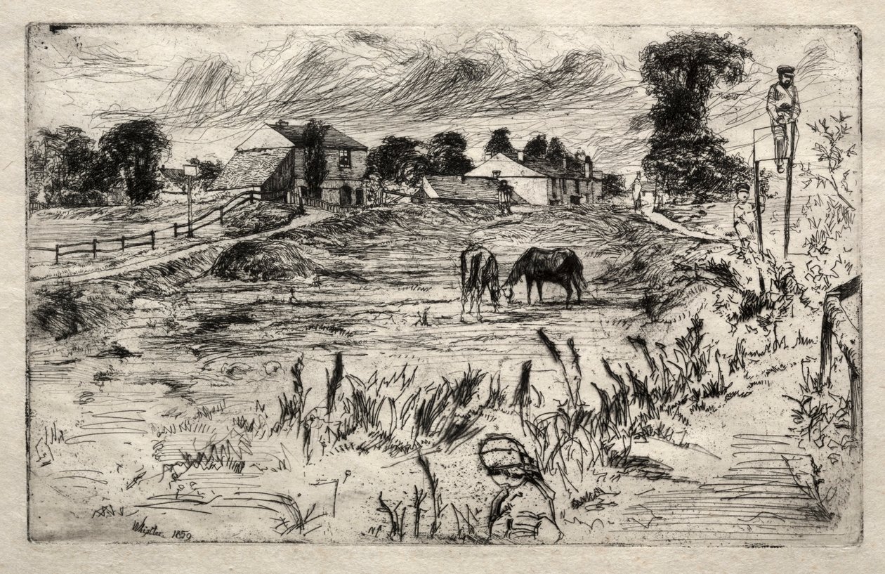 Táj a lóval, 1859. alkotó: James Abbott McNeill Whistler