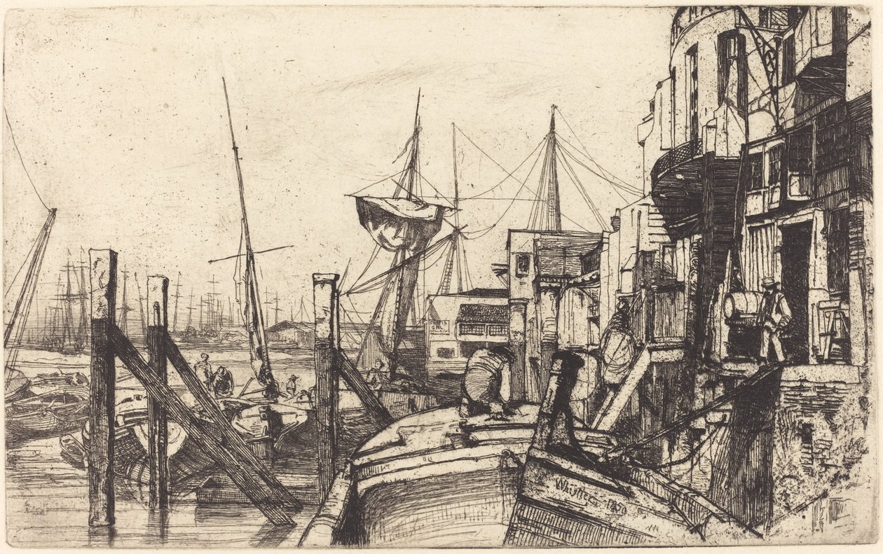 Limehouse, 1859. alkotó: James Abbott McNeill Whistler