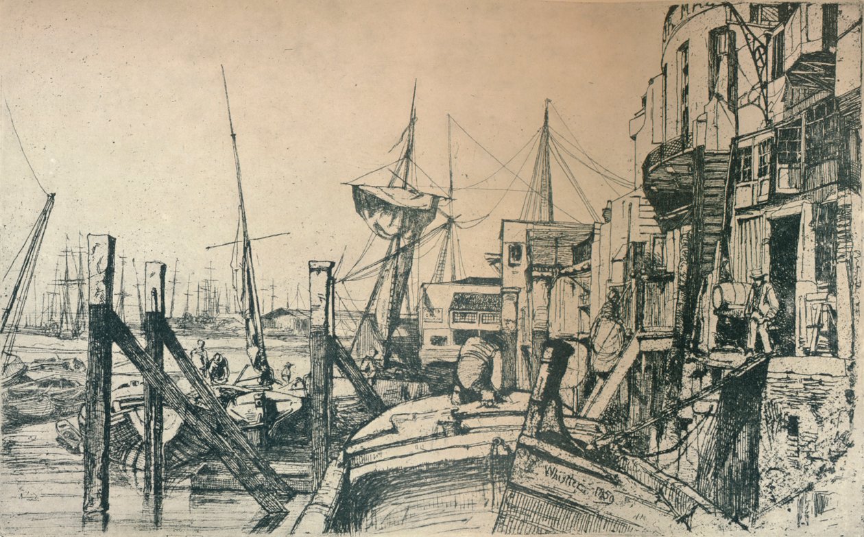 Limehouse, 1859, 1904 alkotó: James Abbott McNeill Whistler