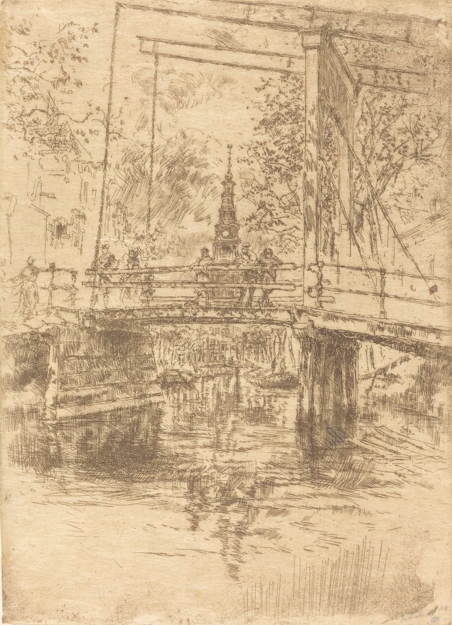 Little Drawbridge, Amszterdam, 1889. alkotó: James Abbott McNeill Whistler