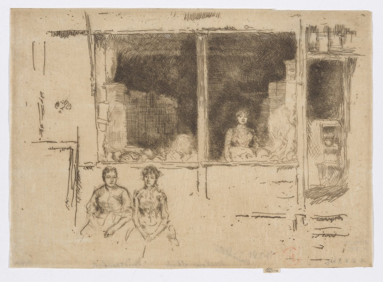 Dinnyebolt, Hounsditch, 1886-88 körül (metszet; tus, papír) alkotó: James Abbott McNeill Whistler