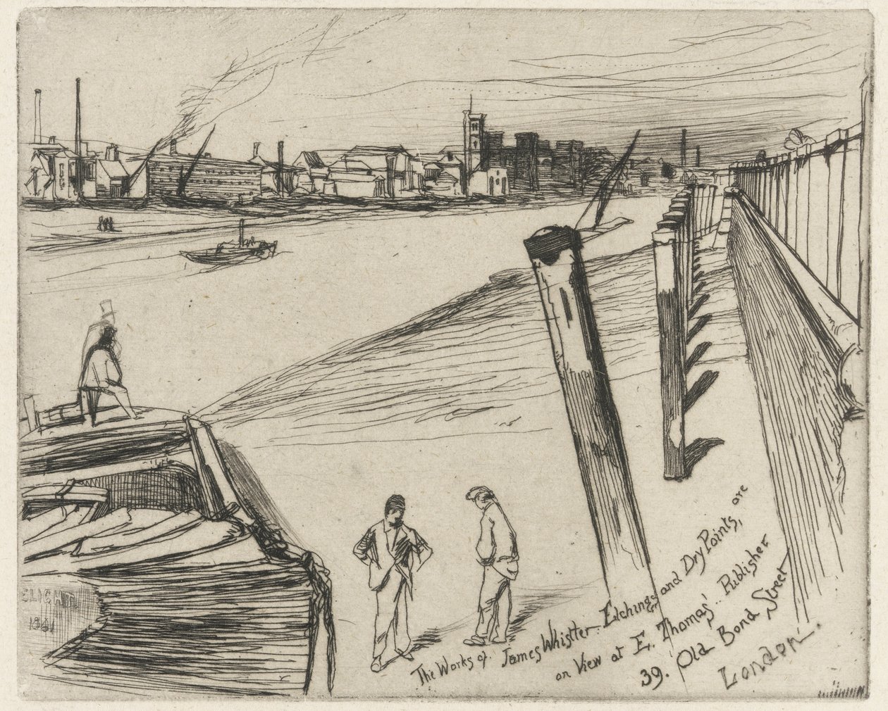 Millbank, 1861 (metszet, papír) alkotó: James Abbott McNeill Whistler