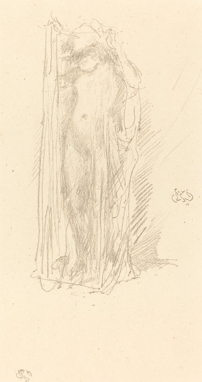 Modell Draping, c. 1889. alkotó: James Abbott McNeill Whistler