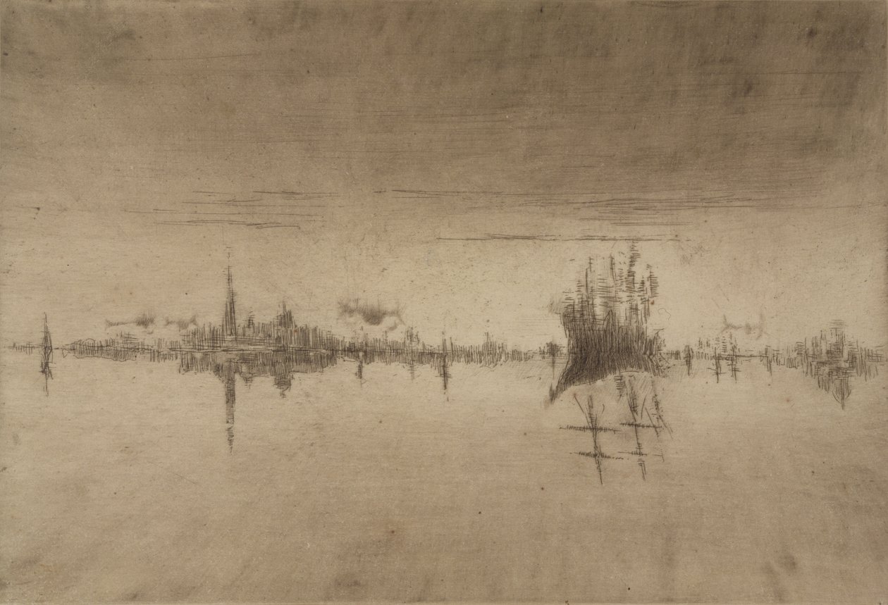Nocturne, 1879-80 (rézkarc és szárazhús) alkotó: James Abbott McNeill Whistler