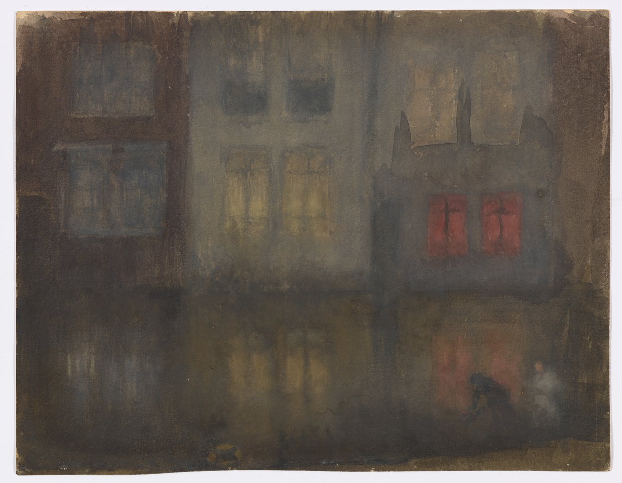 Nocturne: Fekete és Vörös-Hátsó csatorna, Hollandia alkotó: James Abbott McNeill Whistler