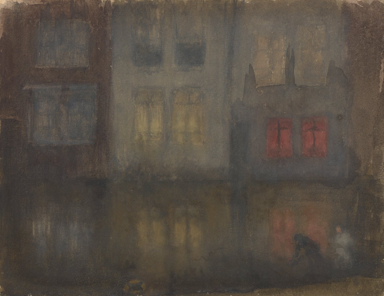 Nocturne: Black and RedBack Canal, Hollandia, 1882. alkotó: James Abbott McNeill Whistler