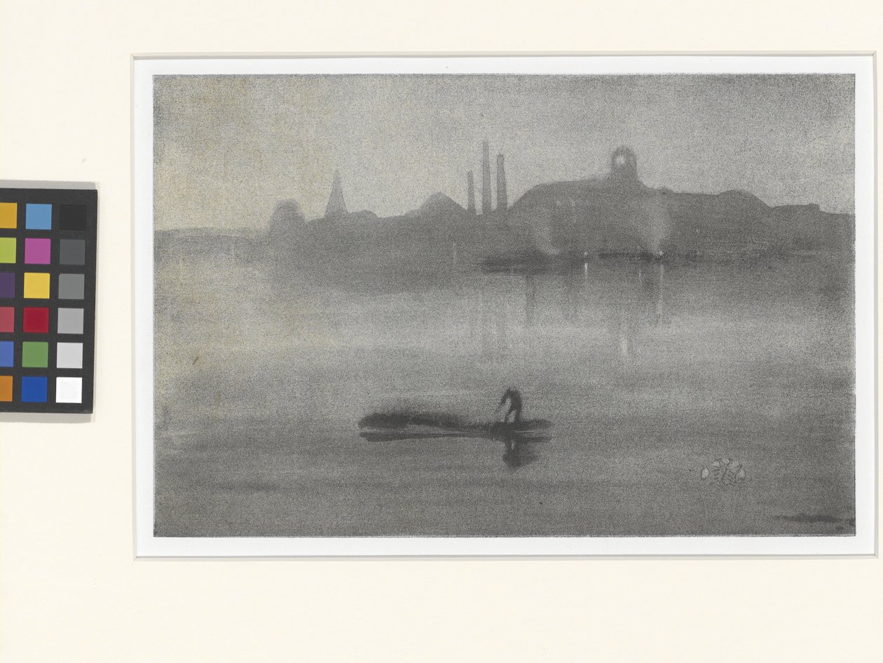 Nocturne: The Thames At Battersea (litotint) alkotó: James Abbott McNeill Whistler