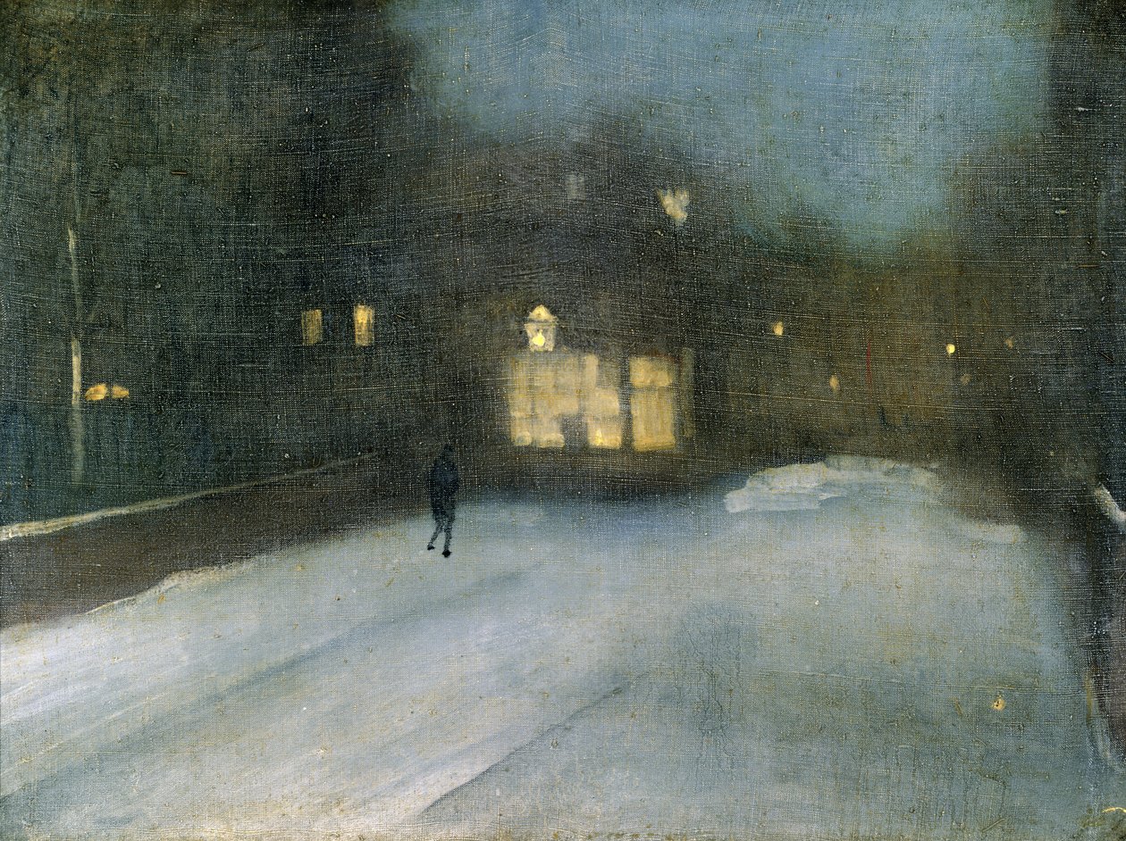 Nokturn szürke és arany színben: Chelsea Snow, 1876 alkotó: James Abbott McNeill Whistler