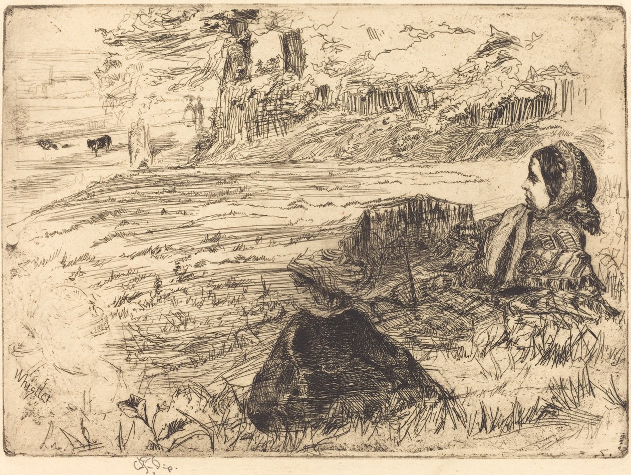 Dajka és gyermek, 1859. alkotó: James Abbott McNeill Whistler
