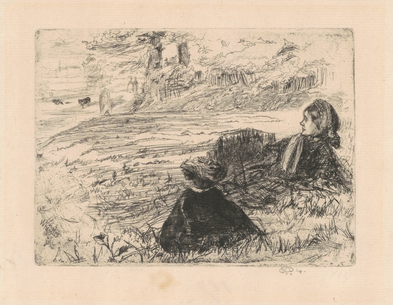 Dajka és gyermek, 1859. alkotó: James Abbott McNeill Whistler