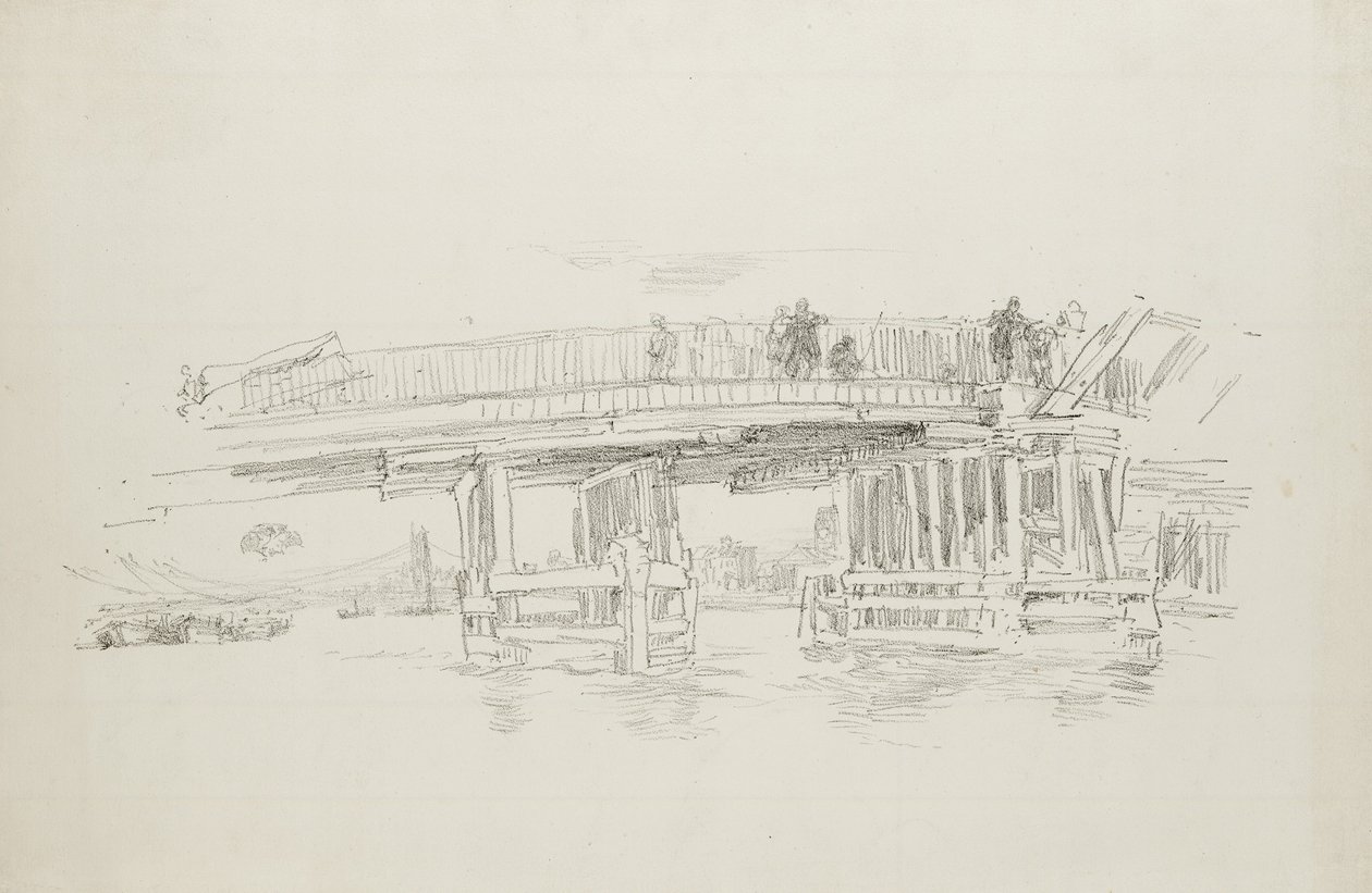 Old Battersea Bridge, 1879, megjelent 1887 alkotó: James Abbott McNeill Whistler
