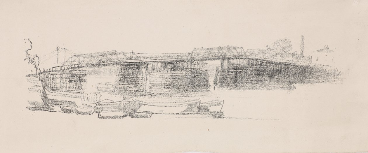 Old Battersea Bridge, 2. szám, 1878-1879. alkotó: James Abbott McNeill Whistler