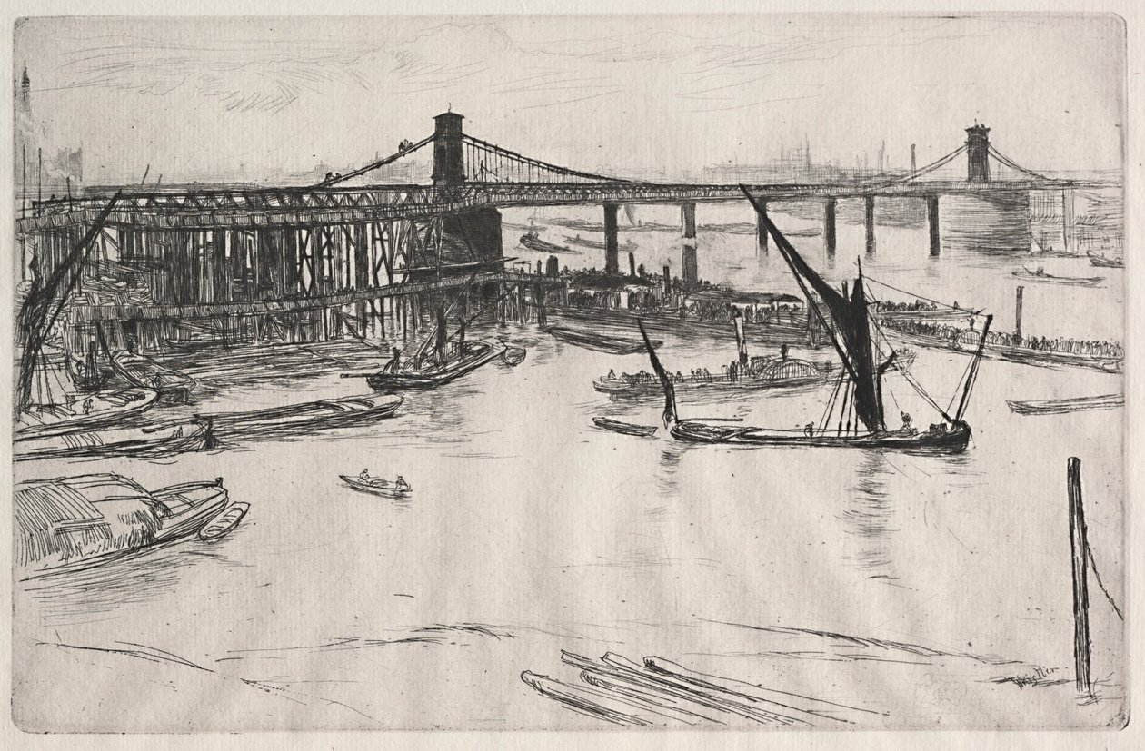 Régi Hungerford híd. alkotó: James Abbott McNeill Whistler