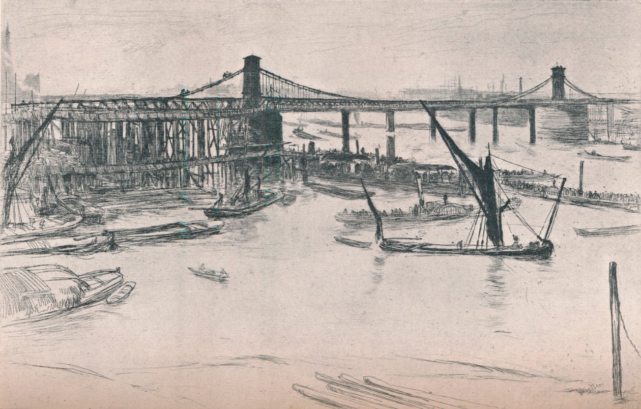 Old Hungerford Bridge, 1861, 1903 alkotó: James Abbott McNeill Whistler