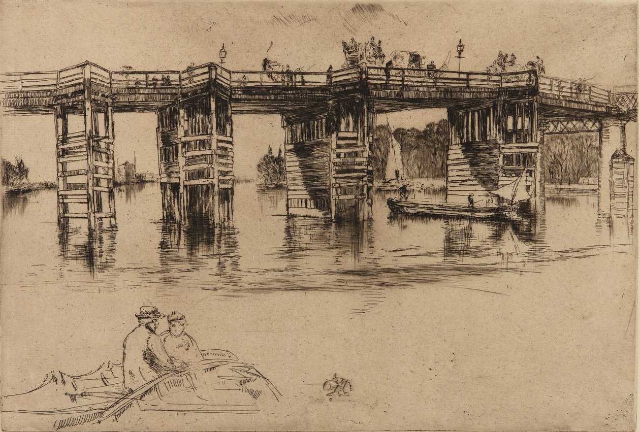 Old Putney Bridge, 1879. alkotó: James Abbott McNeill Whistler