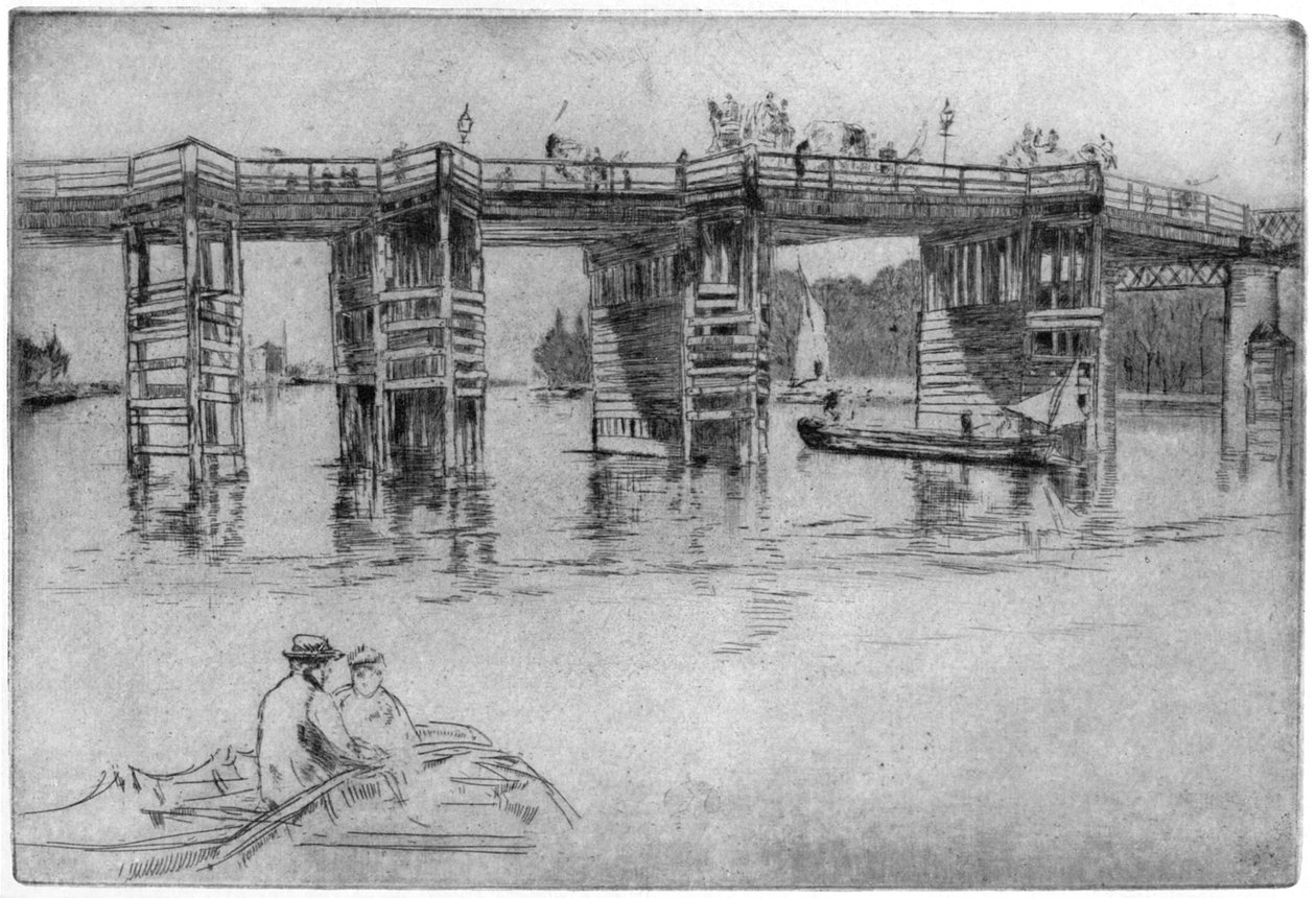Old Putney Bridge, 1879 1904. alkotó: James Abbott McNeill Whistler