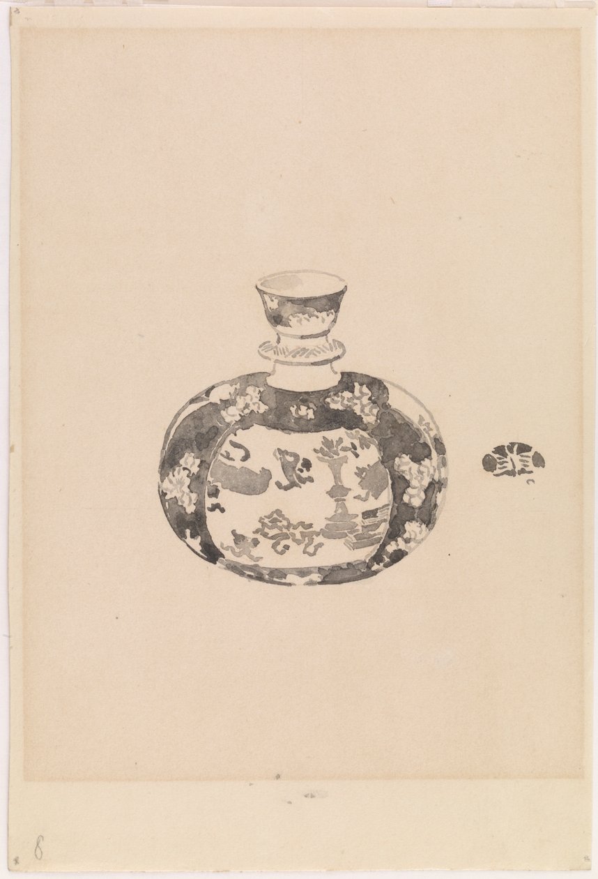 Oviforma gyömbéres üveg harang alakú fedővel, 1878. alkotó: James Abbott McNeill Whistler