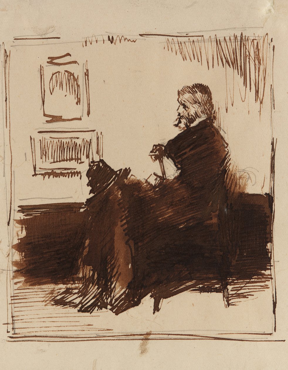 Thomas Carlyle portrévázlata, 1872. alkotó: James Abbott McNeill Whistler