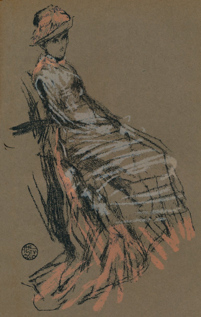 Pasztell portrétanulmány, XIX. század, 1903 alkotó: James Abbott McNeill Whistler