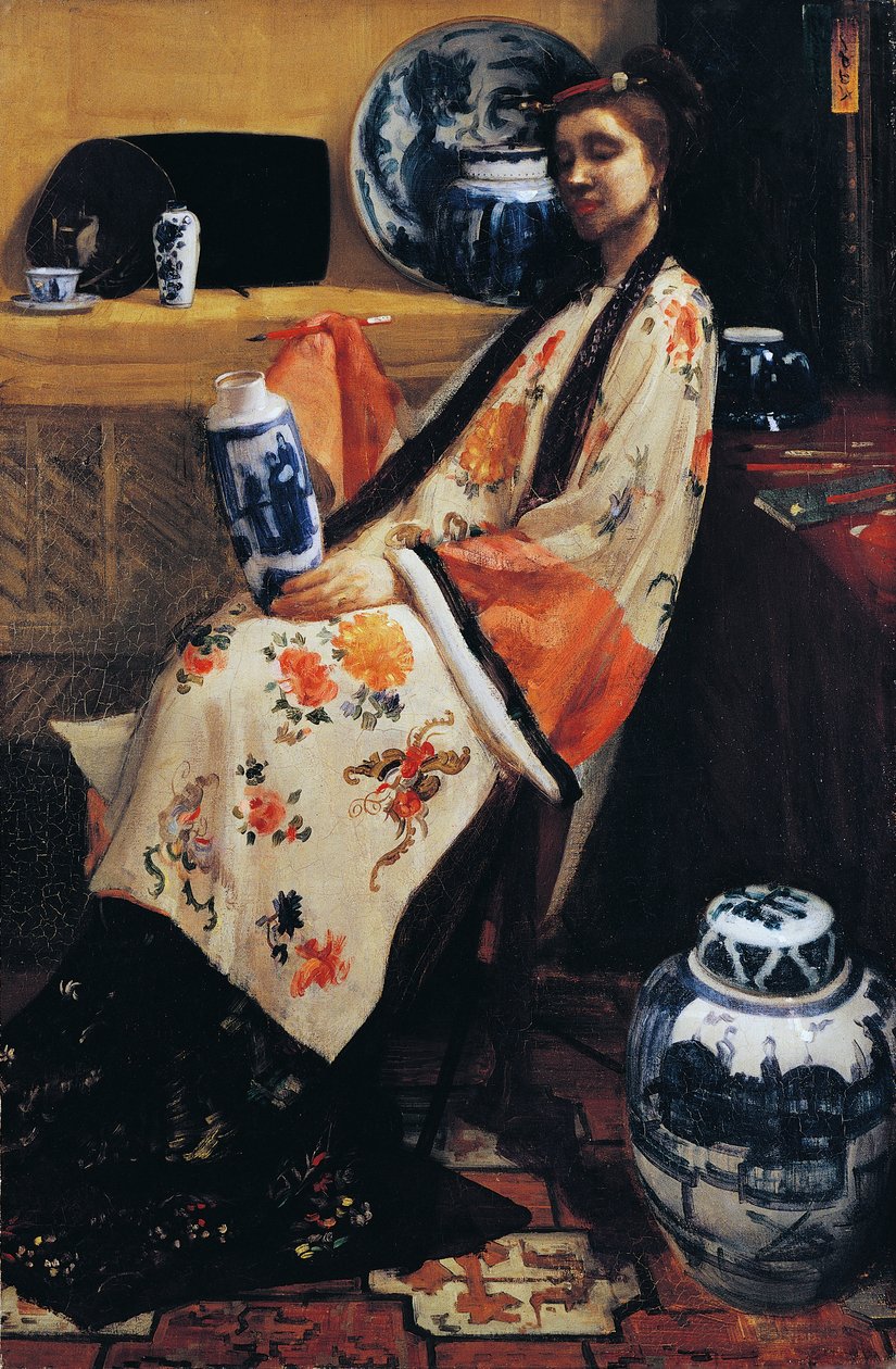 Lila és rózsa: Lange Leizen of Six Marks alkotó: James Abbott McNeill Whistler