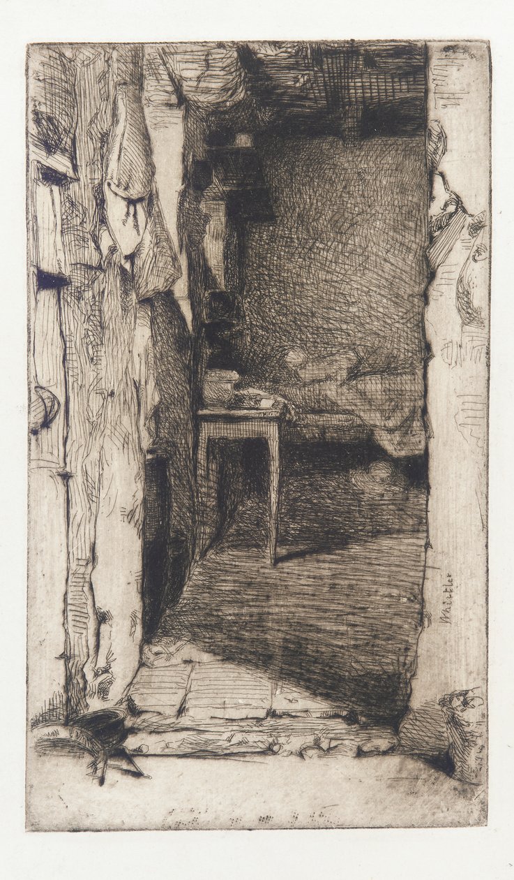 Rag Pickers, Mouffetard negyed, Párizs, 1858. alkotó: James Abbott McNeill Whistler