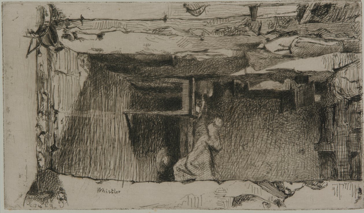 Rag Pickers, Mouffetard negyed, Párizs, 1858. alkotó: James Abbott McNeill Whistler