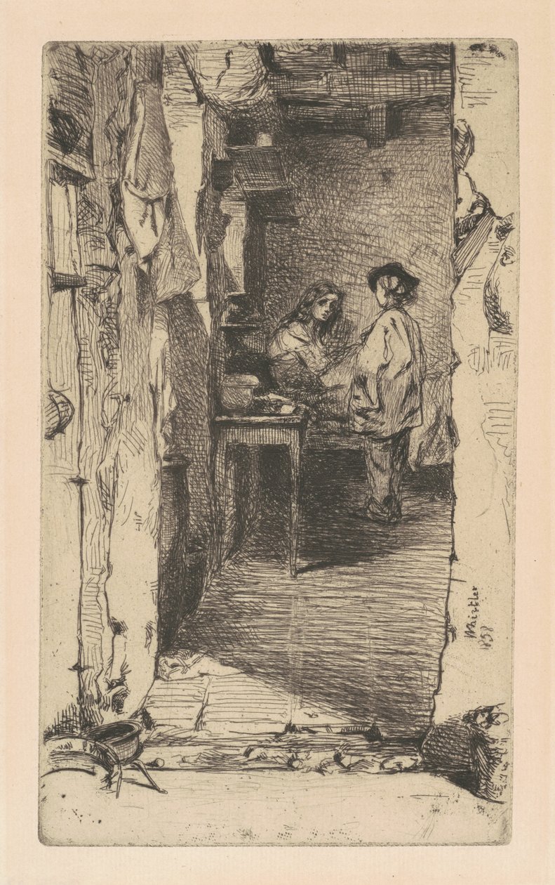 Rag Pickers, Mouffetard negyed, Párizs, 1858. alkotó: James Abbott McNeill Whistler