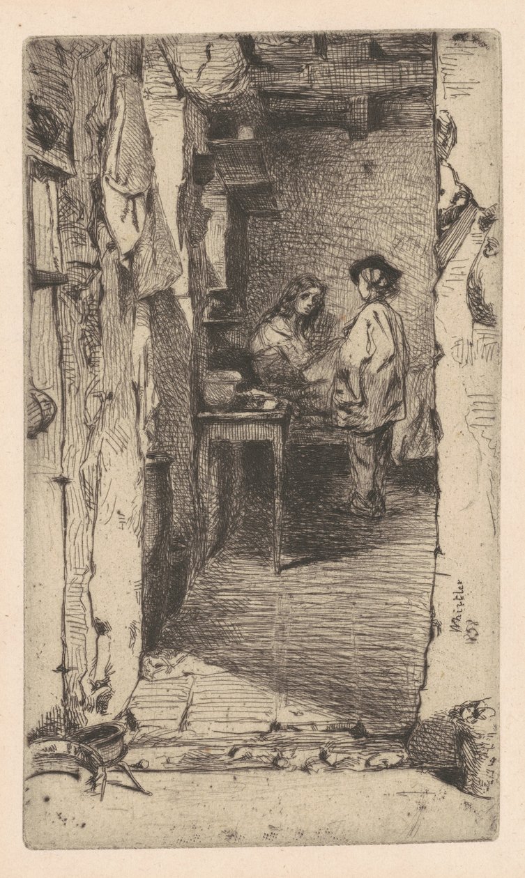 Rag Pickers, Mouffetard negyed, Párizs, 1858. alkotó: James Abbott McNeill Whistler