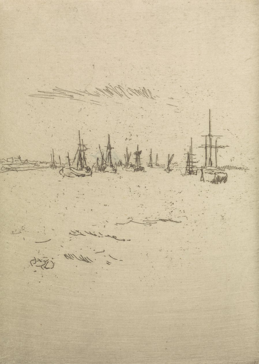 Visszatérés Tilburybe, egy tizenkét rézkarcból álló sorozatból, The Naval Review, 1887 alkotó: James Abbott McNeill Whistler