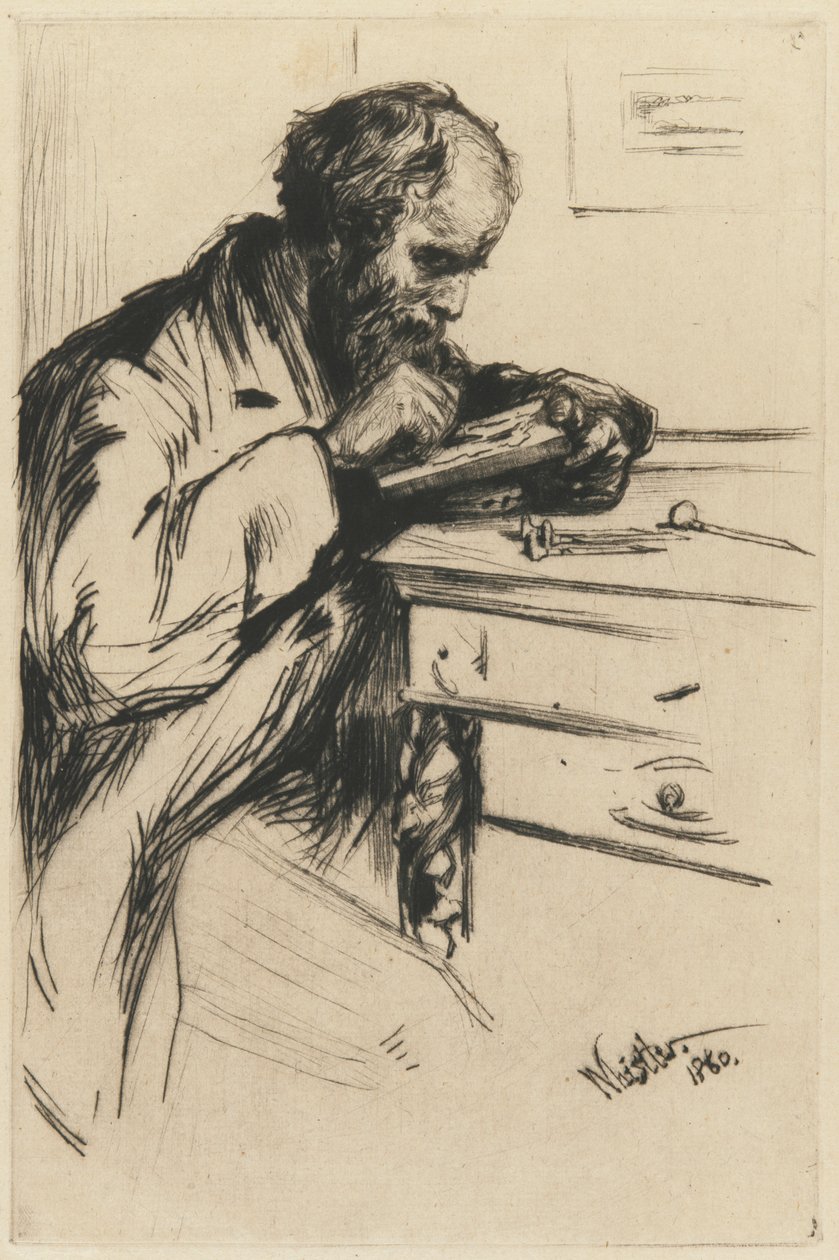 Riault, a fametsző, 1860. alkotó: James Abbott McNeill Whistler