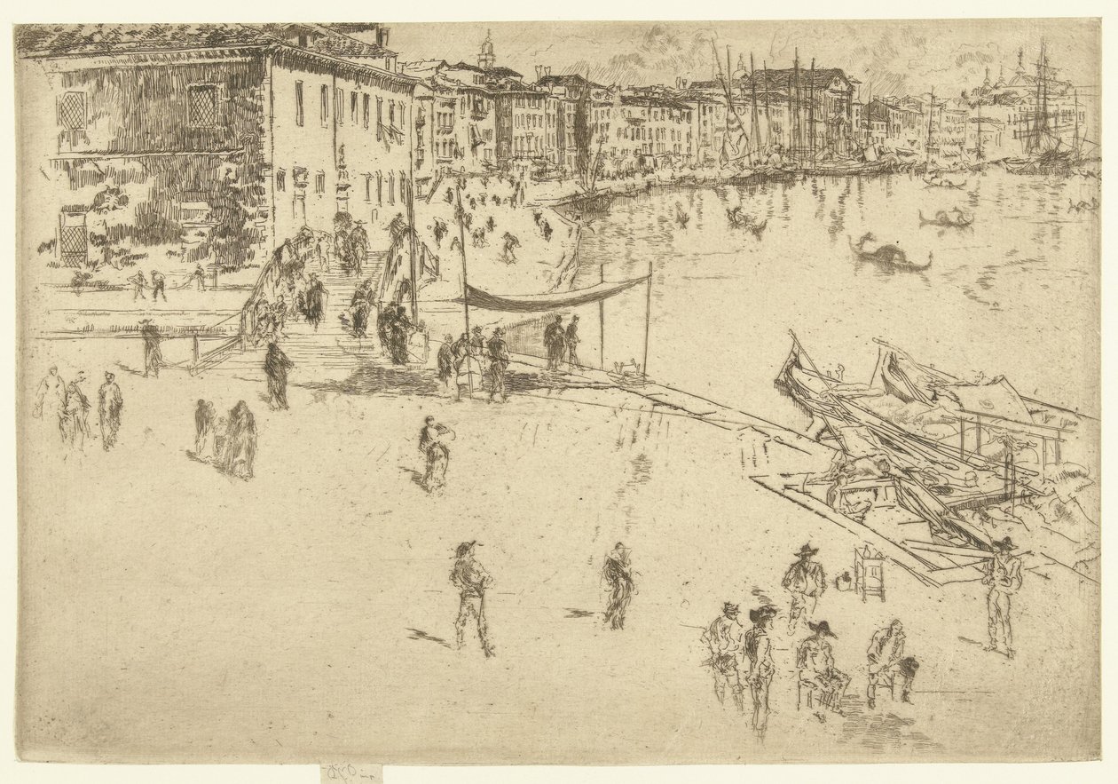 Riva del Sciavoni A Riva, nr. 2 Huszonhat rézkarcból álló készlet (sorozat címe) alkotó: James Abbott McNeill Whistler