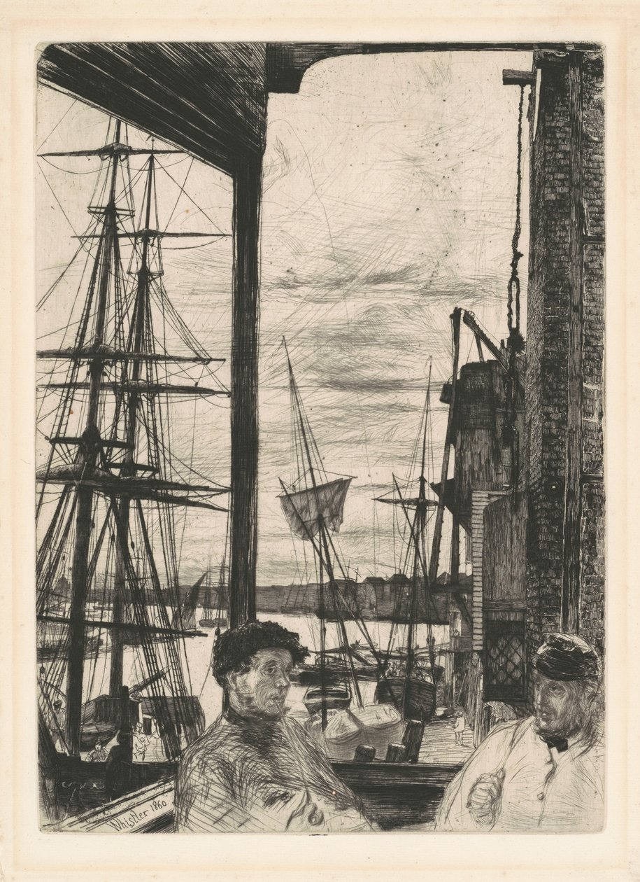 Rotherhithe, 1860. alkotó: James Abbott McNeill Whistler