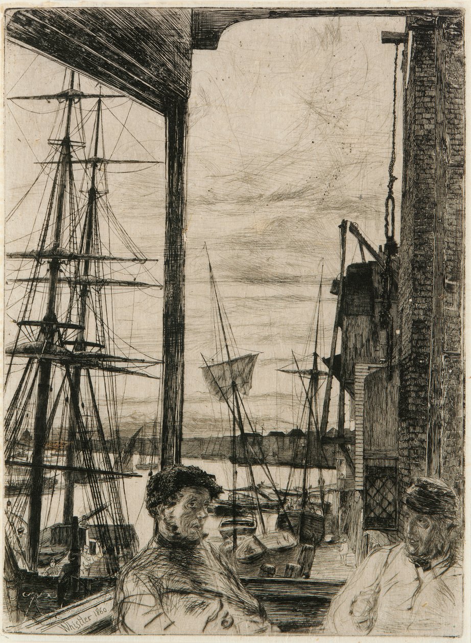 Rotherhithe, 1860. alkotó: James Abbott McNeill Whistler
