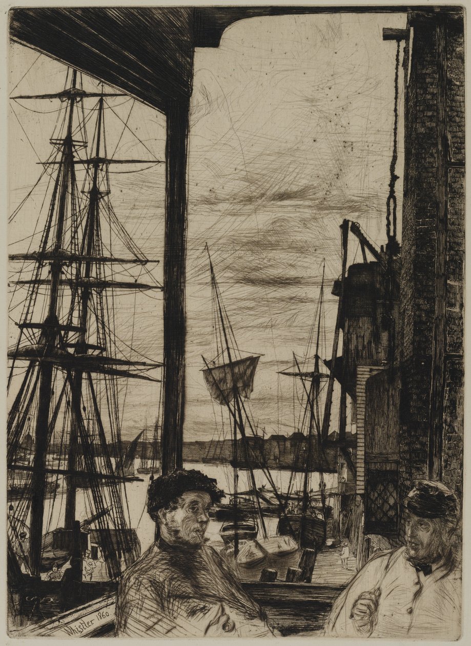 Rotherhithe, 1860 alkotó: James Abbott McNeill Whistler