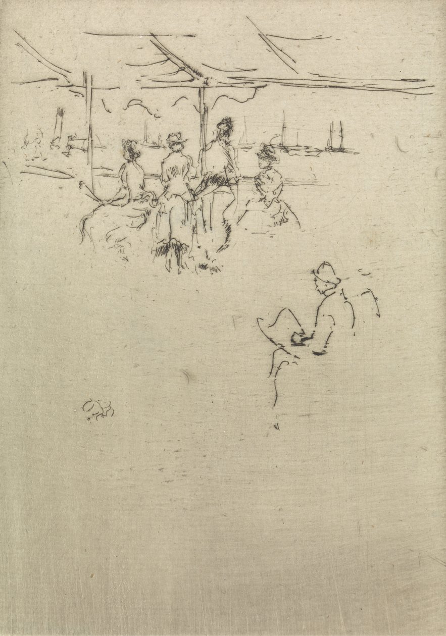 Ryde Pier, egy tizenkét rézkarcból álló sorozatból, The Naval Review, 1887 alkotó: James Abbott McNeill Whistler