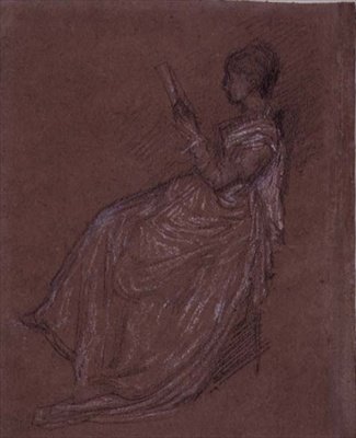 Ülő Lady Reading, dolgozószoba Mrs. Layland számára (pasztell kréta papíron) alkotó: James Abbott McNeill Whistler