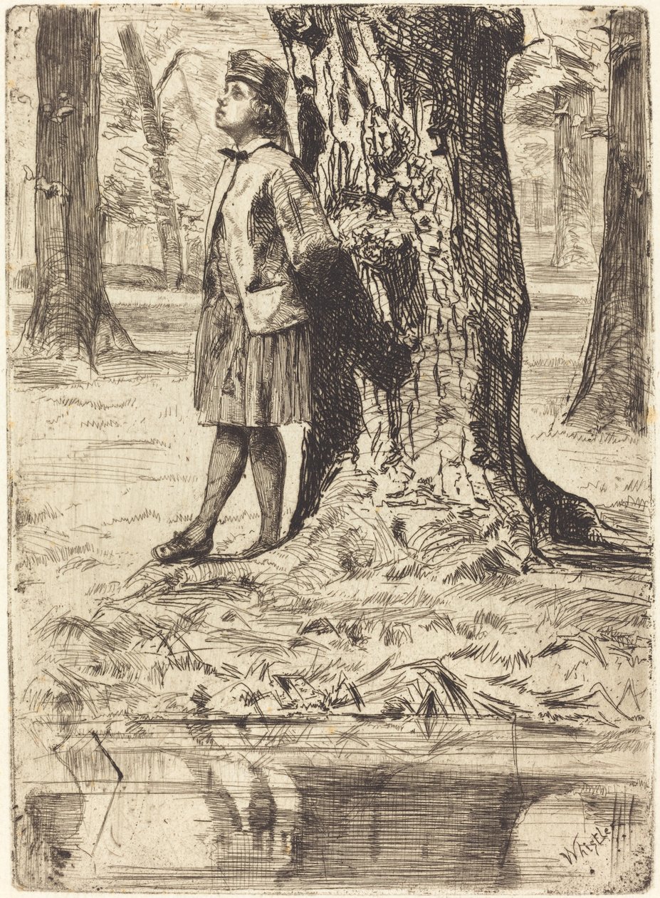 Seymour egy fa alatt állva, 1859. alkotó: James Abbott McNeill Whistler