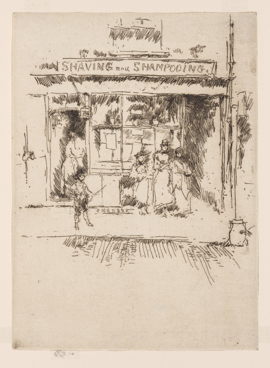 Borotválkozás és hajmosás, 1886-88 körül (metszet; tus, papír) alkotó: James Abbott McNeill Whistler