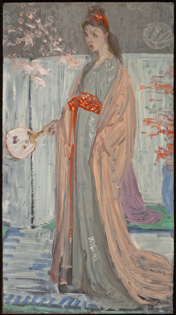 Vázlat rózsához és ezüsthöz: A porcelánország hercegnője, 1863-64 (olaj, farostlemez) alkotó: James Abbott McNeill Whistler