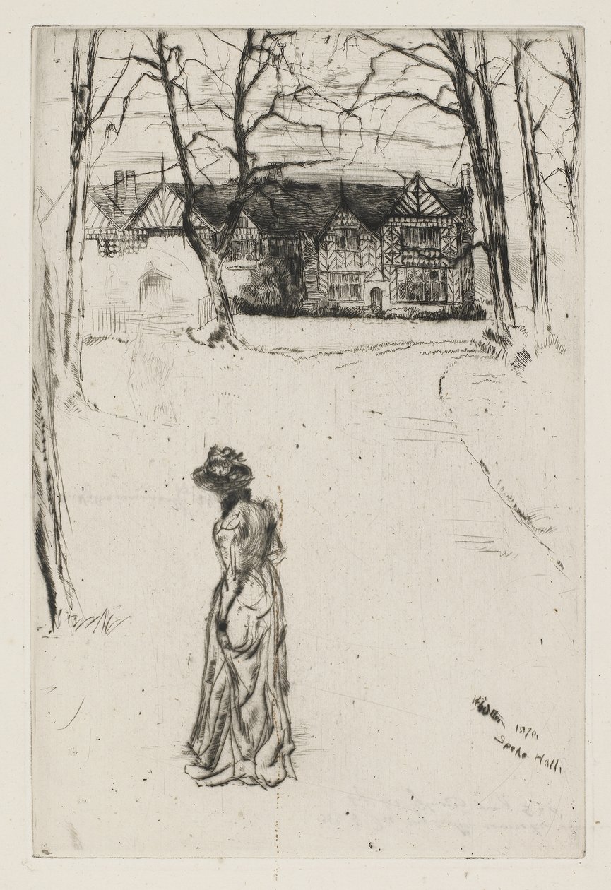 Speke Hall, No. 1, 1870 (rézkarc és szárazhús papíron) alkotó: James Abbott McNeill Whistler