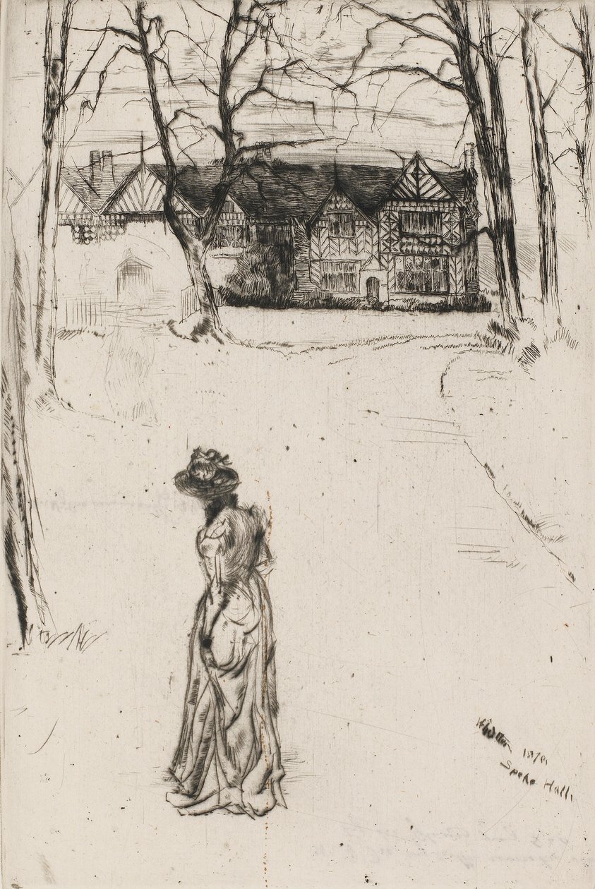 Speke Hall: The Avenue, 1870. alkotó: James Abbott McNeill Whistler