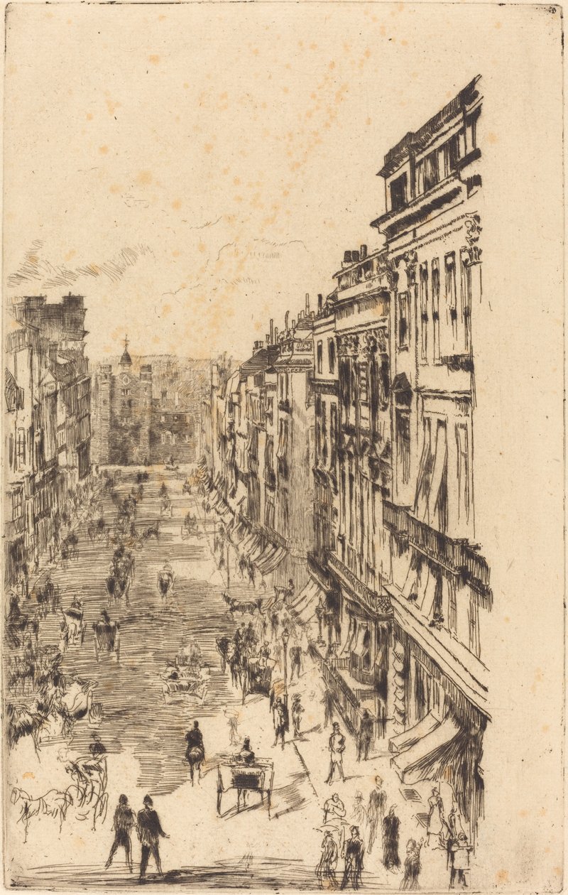 Szent Jakab utca, 1878. alkotó: James Abbott McNeill Whistler