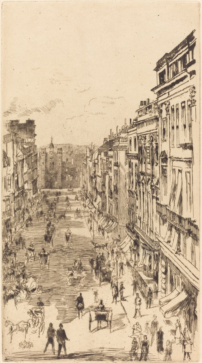 Szent Jakab utca, 1878. alkotó: James Abbott McNeill Whistler