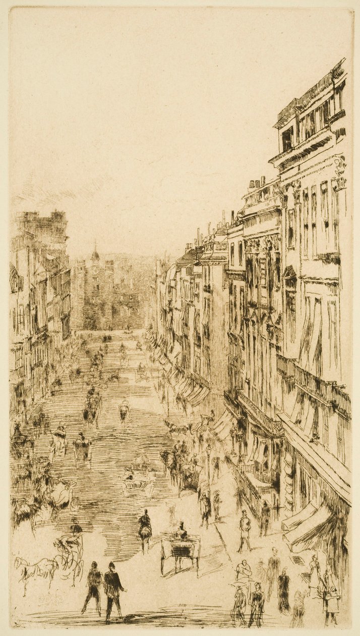 St James’s Street Londonban alkotó: James Abbott McNeill Whistler