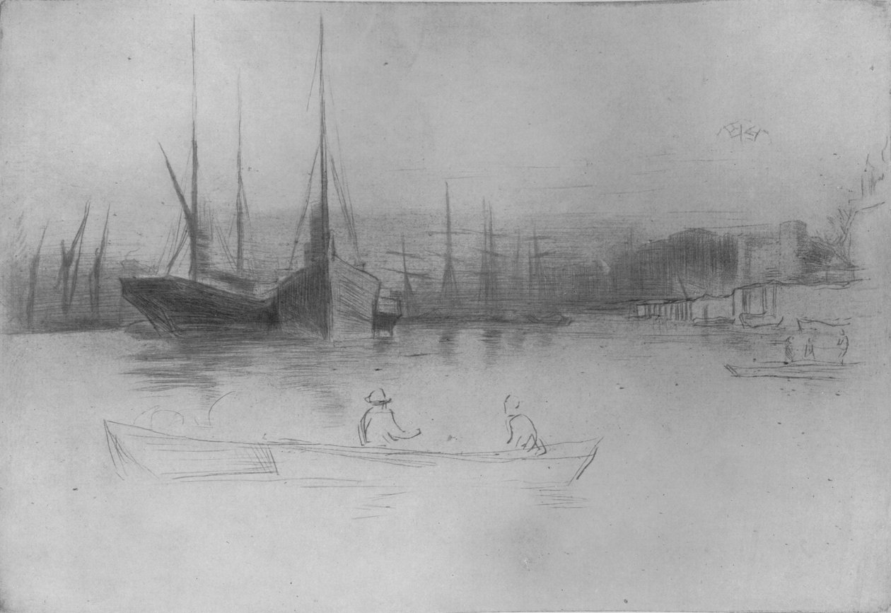 Steamboats Off The Tower, 1875, 1904 alkotó: James Abbott McNeill Whistler