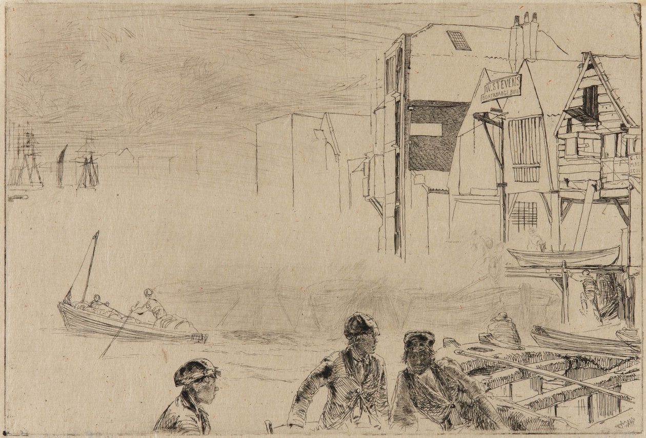 Stevens Boat Yard, 1859. alkotó: James Abbott McNeill Whistler