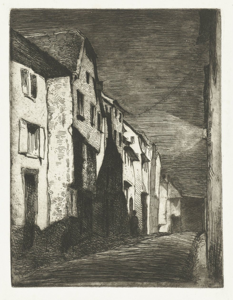 Straat Saverne-ben Saverne utca Tizenkét rézkarc a természetből (sorozat címe) alkotó: James Abbott McNeill Whistler