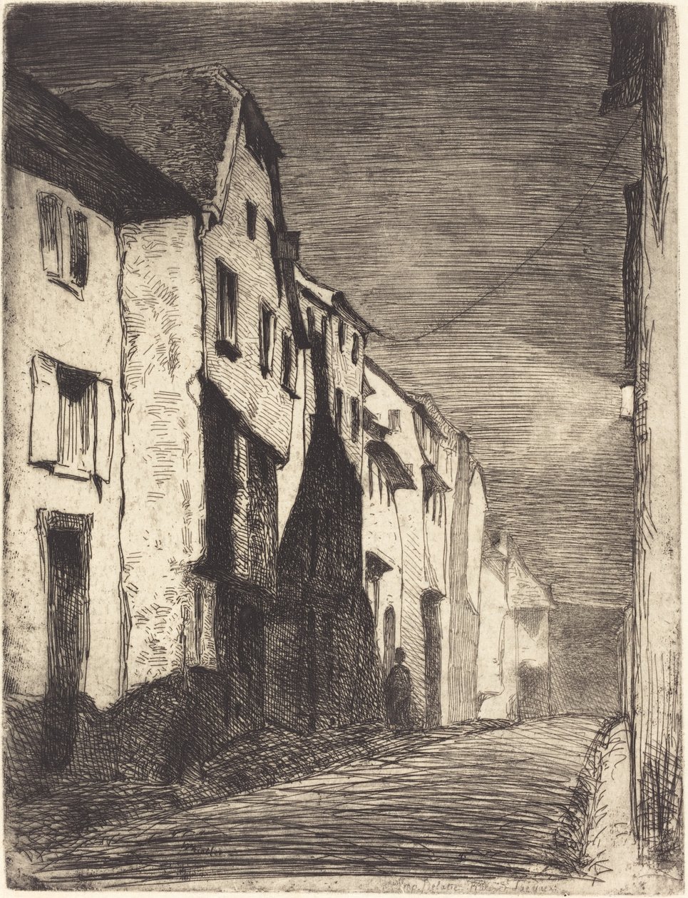 Saverne utca, 1858. alkotó: James Abbott McNeill Whistler