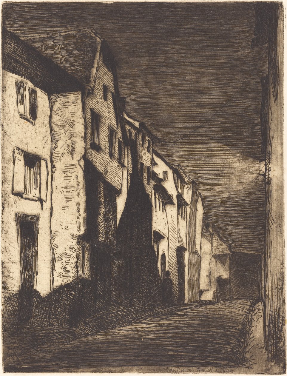 Saverne utca, 1858. alkotó: James Abbott McNeill Whistler