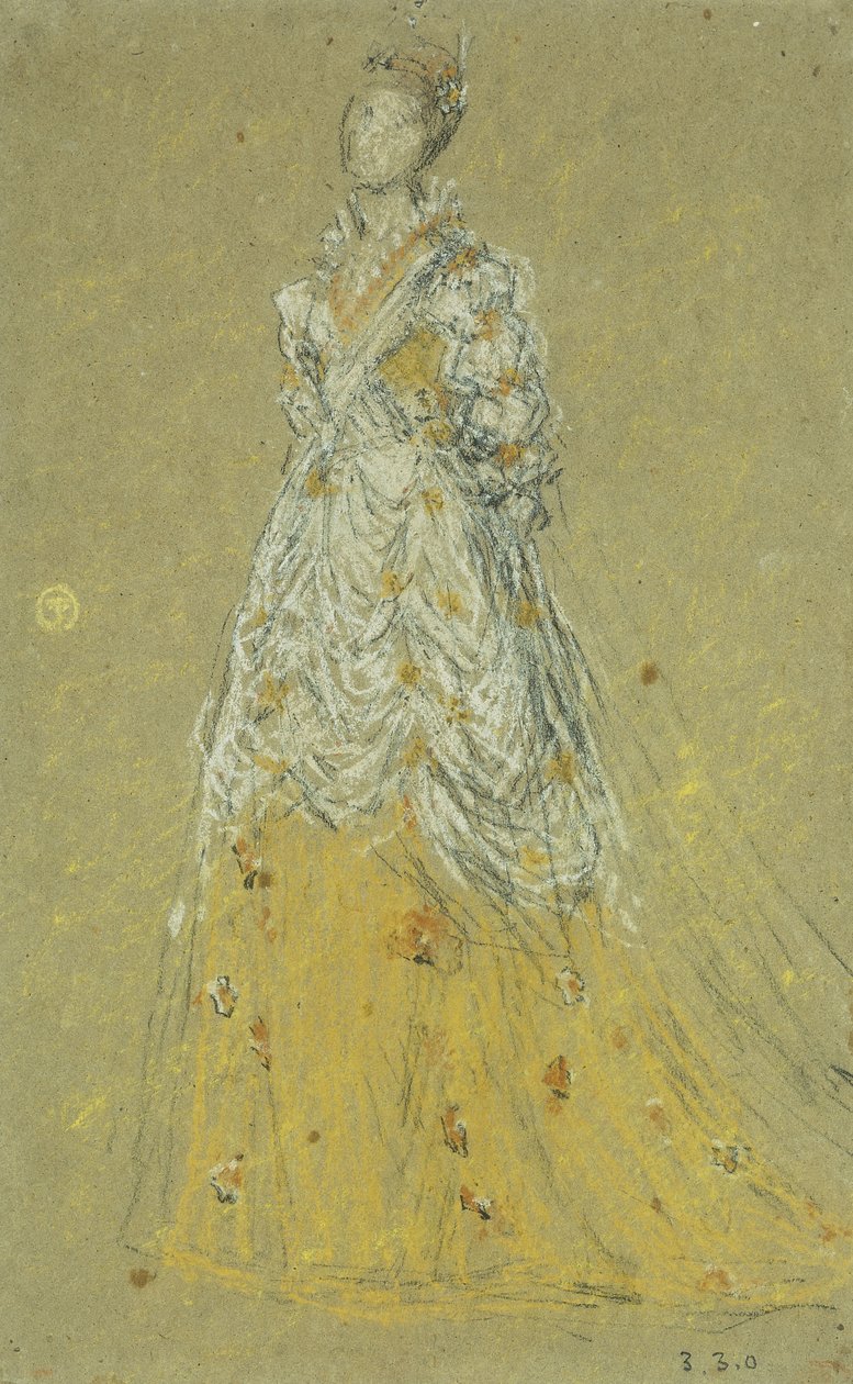 Tanulmány a "Szimfónia hússzínben és rózsaszínben" című filmhez alkotó: James Abbott McNeill Whistler